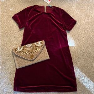 Burgundy Velvet Karlie Dress